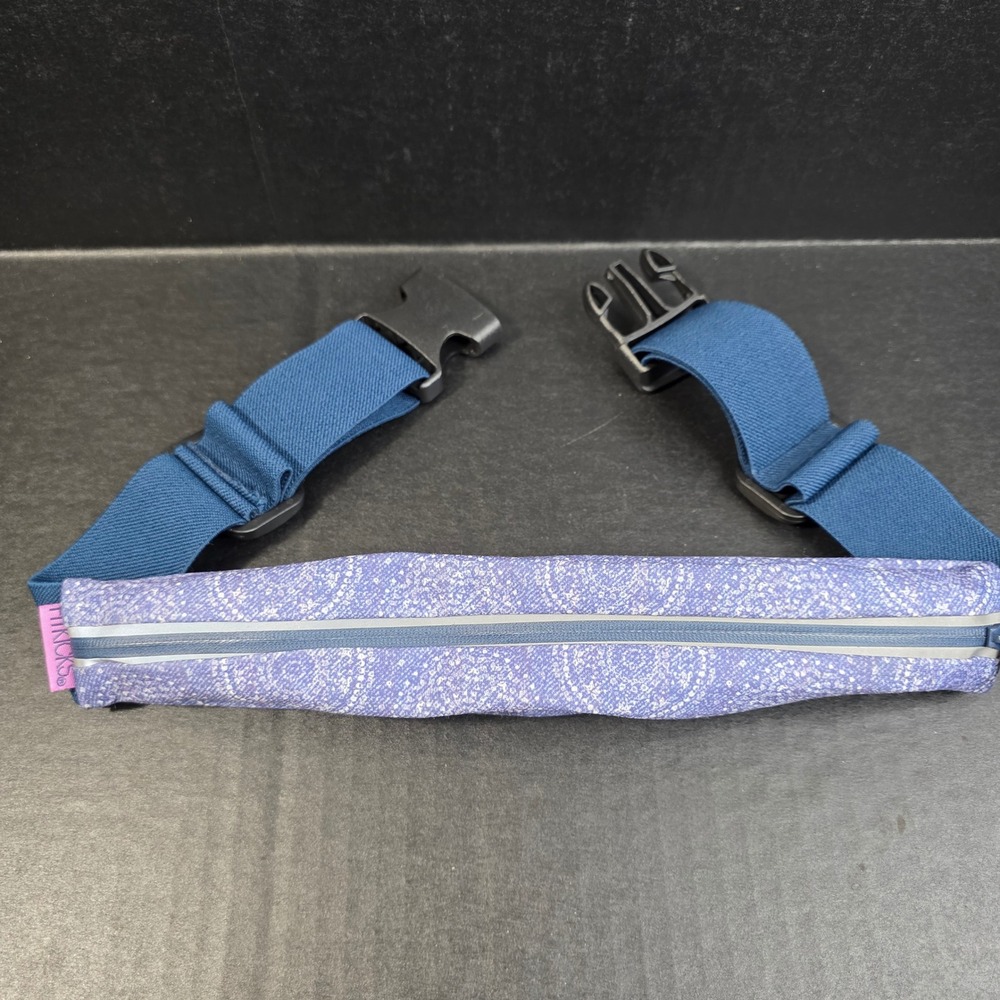 Fitkicks Running Belt Waist Pack OS Purple Blue Mandala Reflective Adjustable